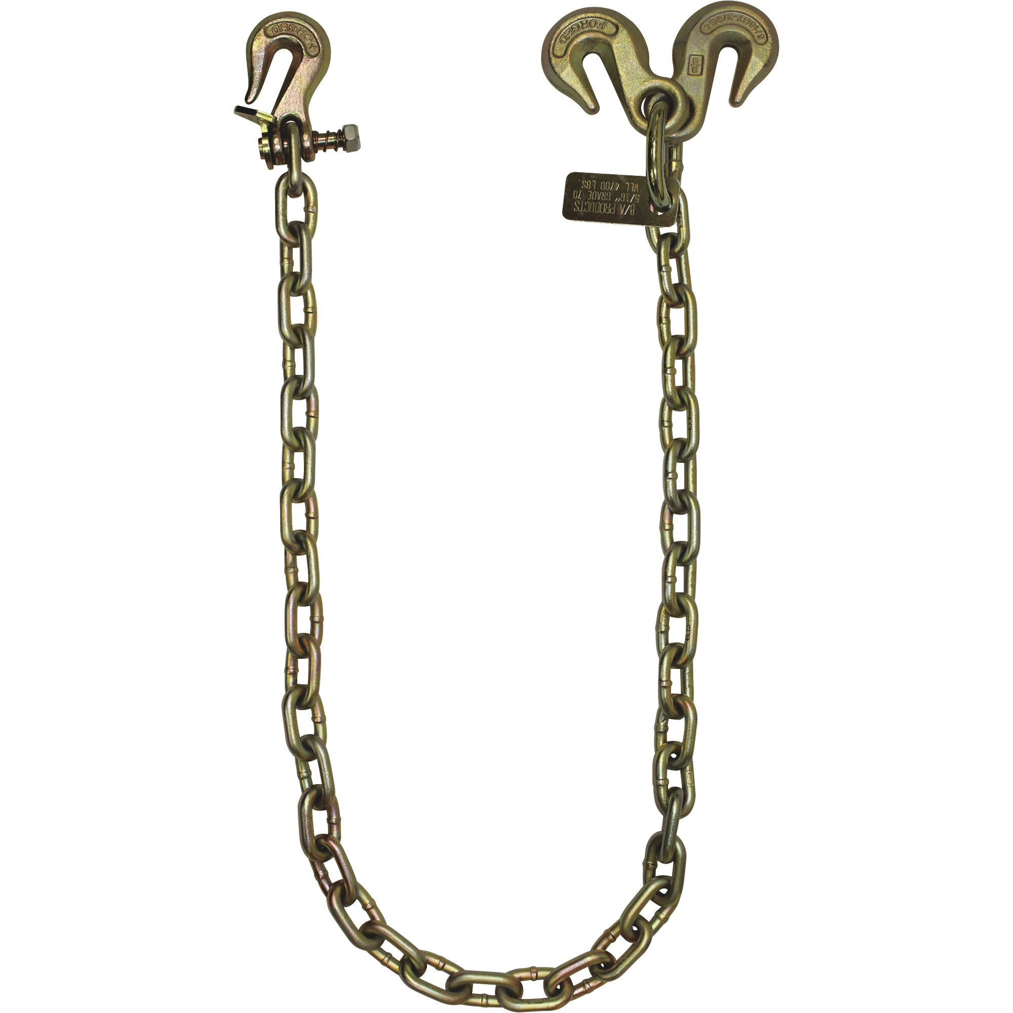 B/A Products Axle Chain, 4-Ft. Chain With Twist Lock Grab Hook and 2 Grab Hooks, Model# N711-AC4TL